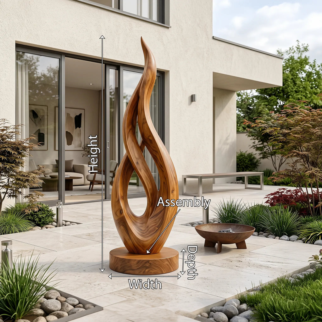Japandi Twisted Wood Sculpture, solid wood, built to order, view 8
