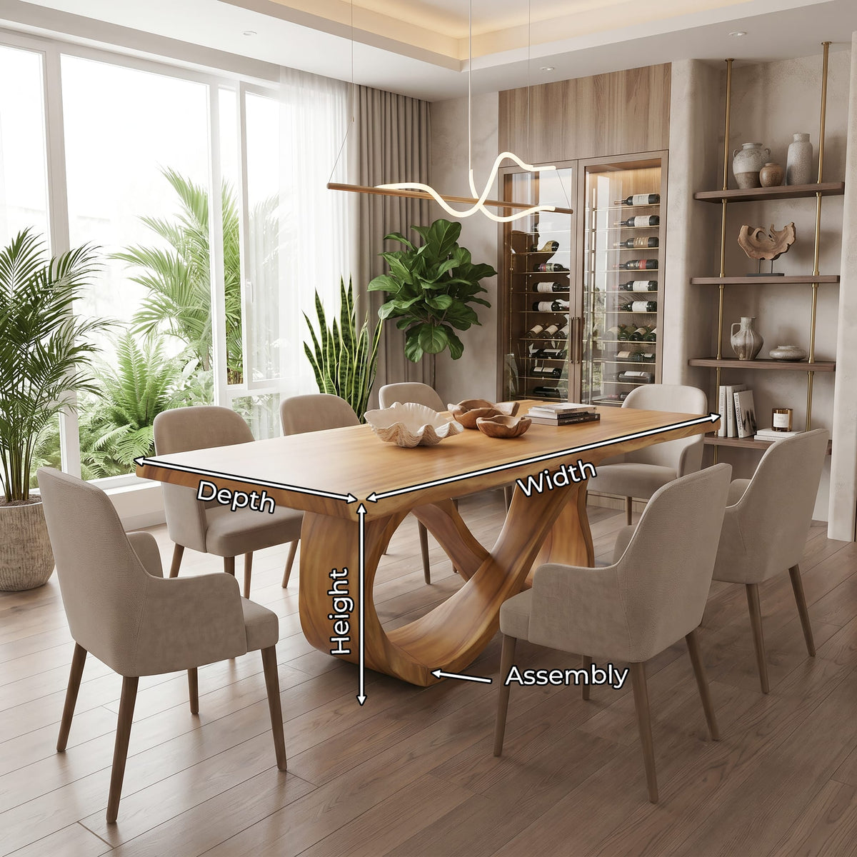 Solid Modern Bright Dining Table