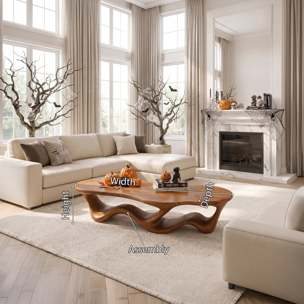 Contemporary Ribbon Table, solid wood, built to order