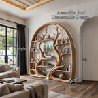 Organic Tree Bookshelf with Arched Branch Design, solid wood, built to order, view 8