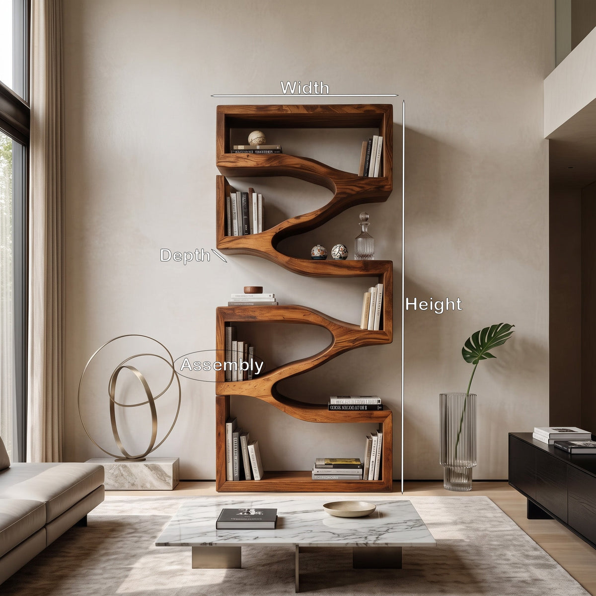 Sculptural Wall Modern Bookshelf