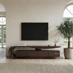 Contemporary Wave TV Console, solid wood, built to order, view 8