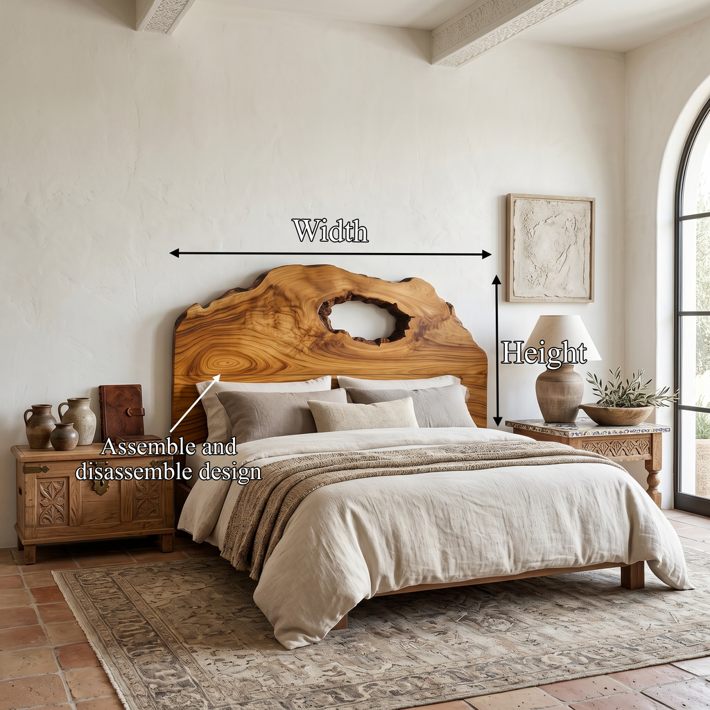 Organic Headboard Wooden Bed Headboard, solid wood, built to order, view 8