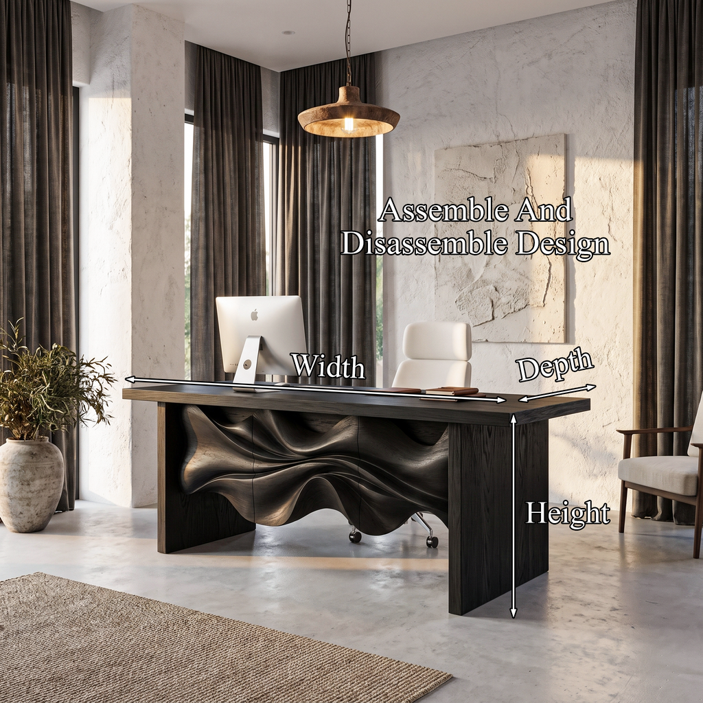 Minimalist Writing Desk Storage Design, solid wood, built to order, view 8