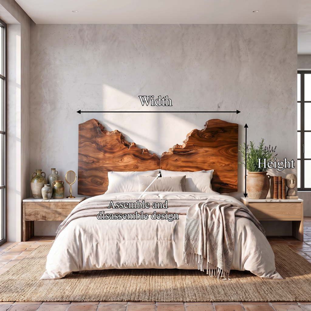 Organic Live Edge Headboard Wooden Bed Headboard, solid wood, built to order, view 8