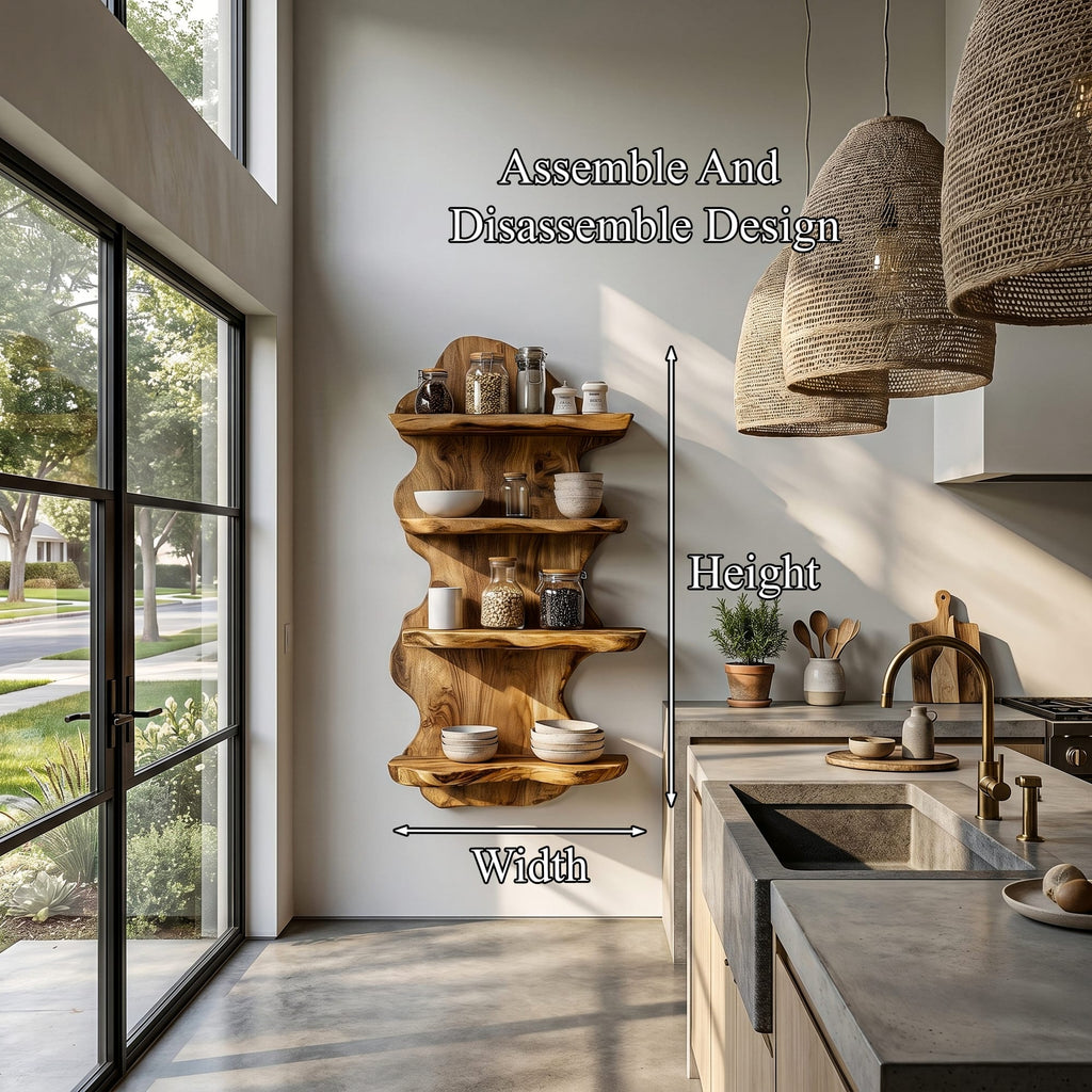 Sculptural Organic Form Floating Shelf