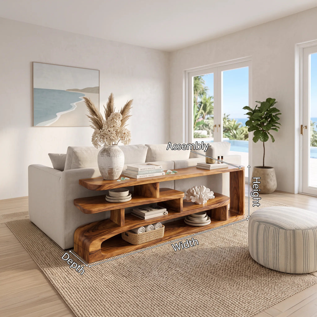 Contemporary Layered Console Table, solid wood, built to order