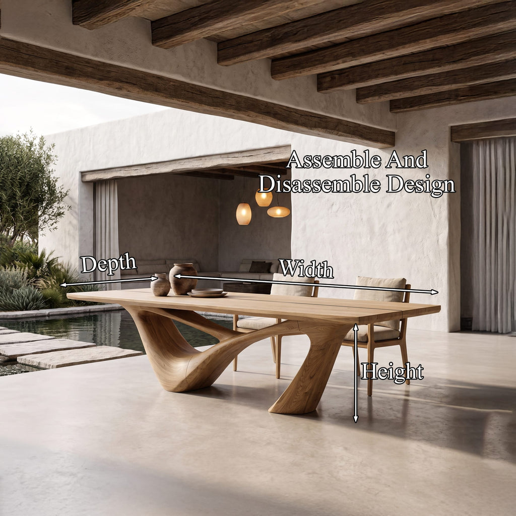 Minimalist Wing Pedestal Dining Table Dining Table, solid wood, built to order