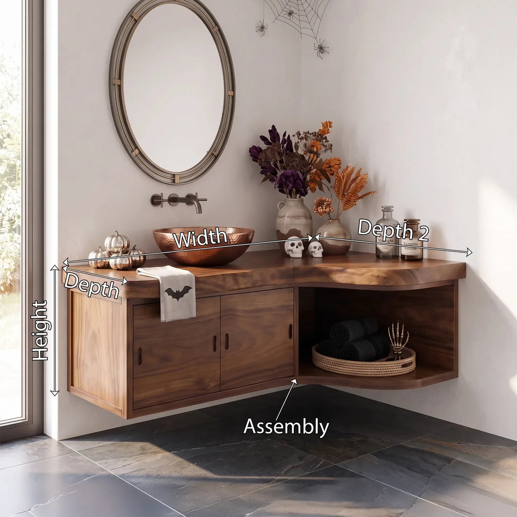 Farmhouse Bathroom Vanity Wellness Room, solid wood, built to order