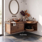 Farmhouse Bathroom Vanity Wellness Room, solid wood, built to order