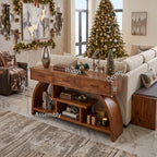 Organic Modern Console Table Living Room, solid wood, built to order, view 8