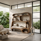 Contemporary Organic Bookshelf, solid wood, built to order, view 8