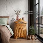 Minimalist Bedside Table with Door Design, solid wood, built to order, view 8