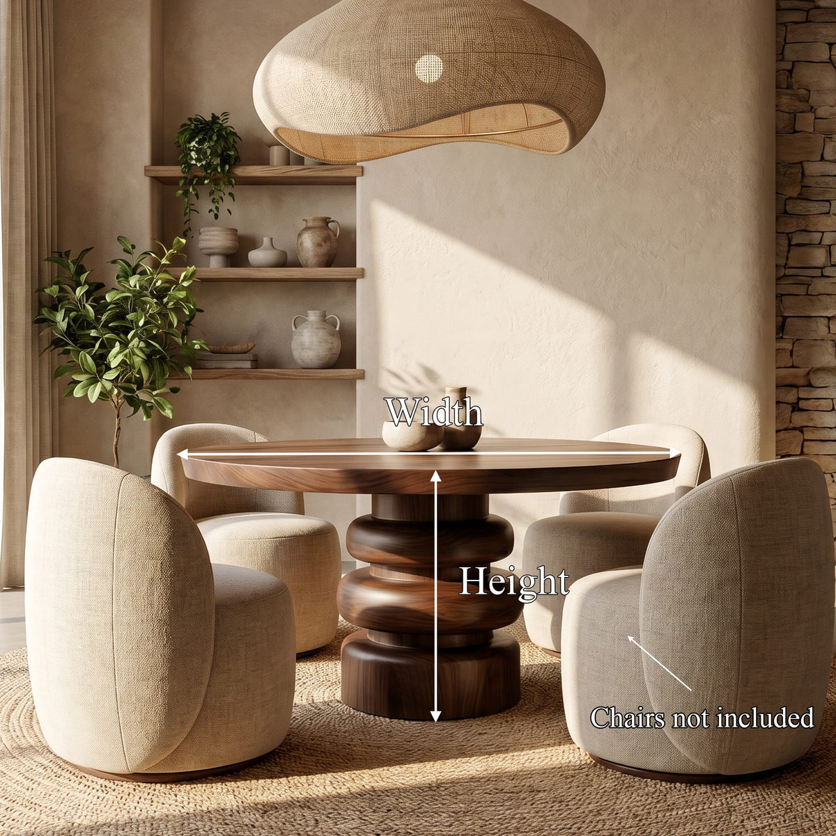 Sculptural Round Dining Table
