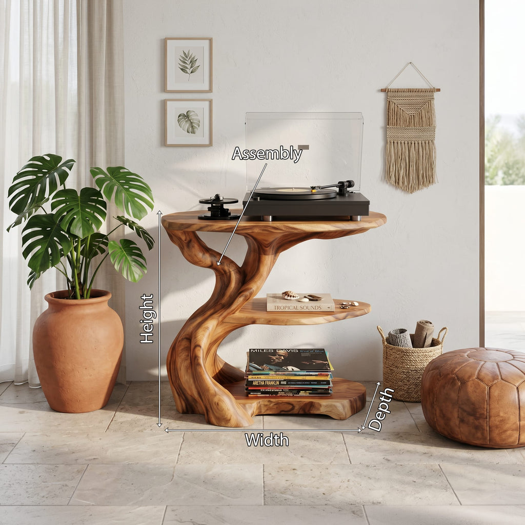 Handcrafted Media Stand Custom Living Room, solid wood, built to order