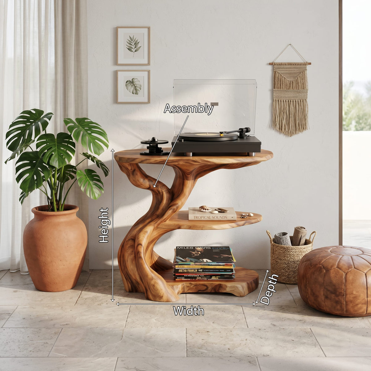 Handcrafted Media Stand Custom Living Room, solid wood, built to order