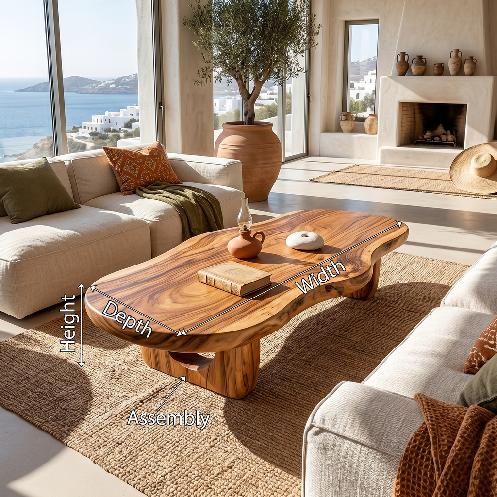 Modern Live Edge Coffee Table, solid wood, built to order, view 8