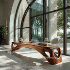 Organic Wooden Bench Hollow Design, solid wood, built to order