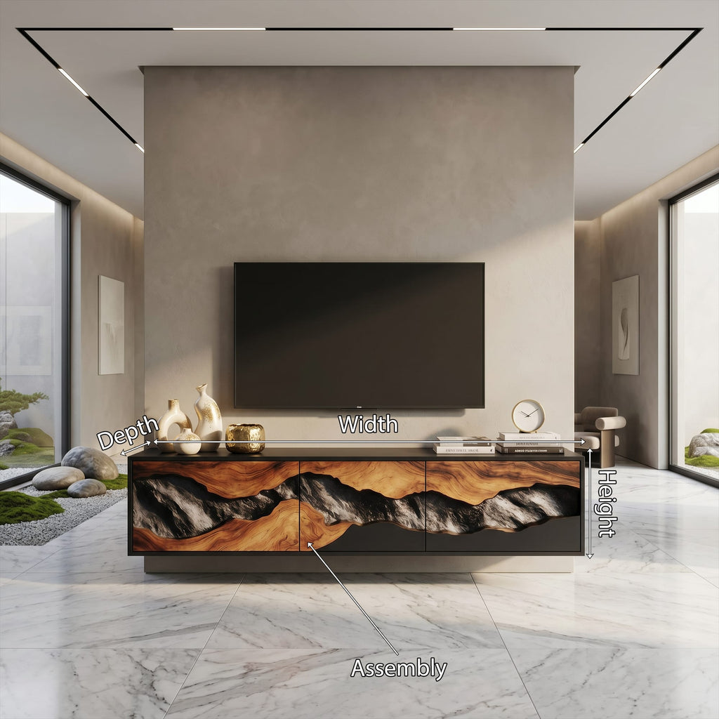 Mid Century Solid Entertainment TV Cabinet
