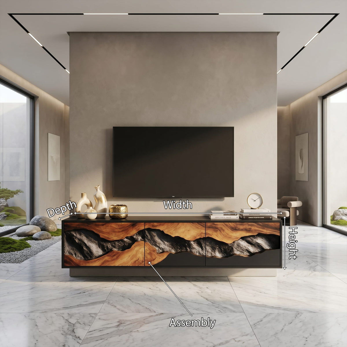 Mid Century Solid Entertainment TV Cabinet