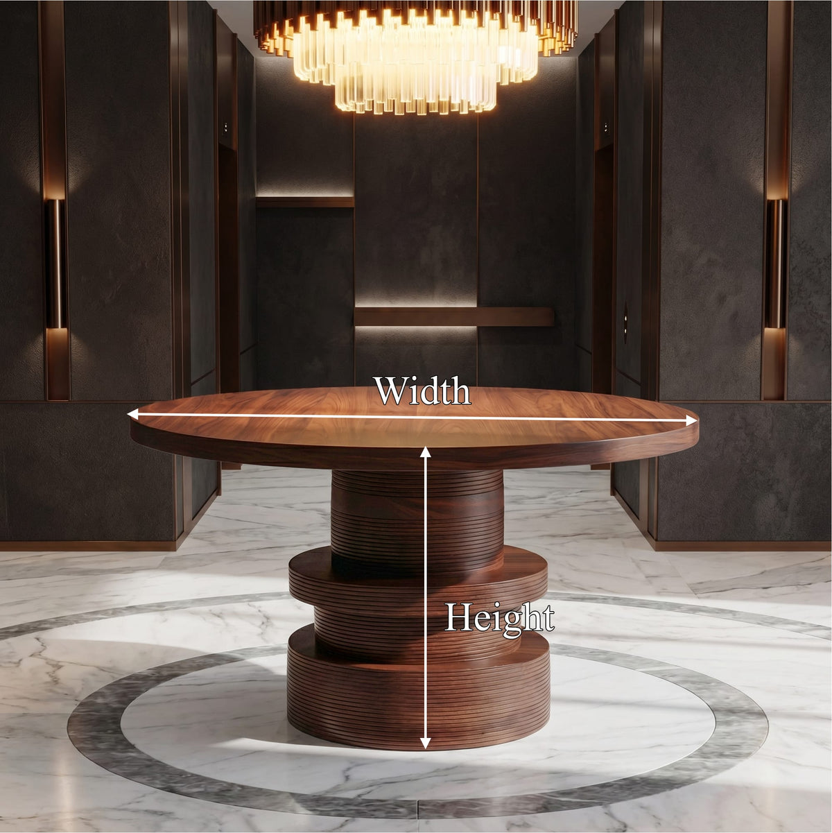Round Sculptural Console Table