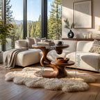 Contemporary Floating Side Table Mountain Retreat, solid wood, built to order