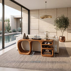 Organic Open Compartment Console, solid wood, built to order