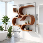 Mid Century Curved Floating Shelves, solid wood, built to order