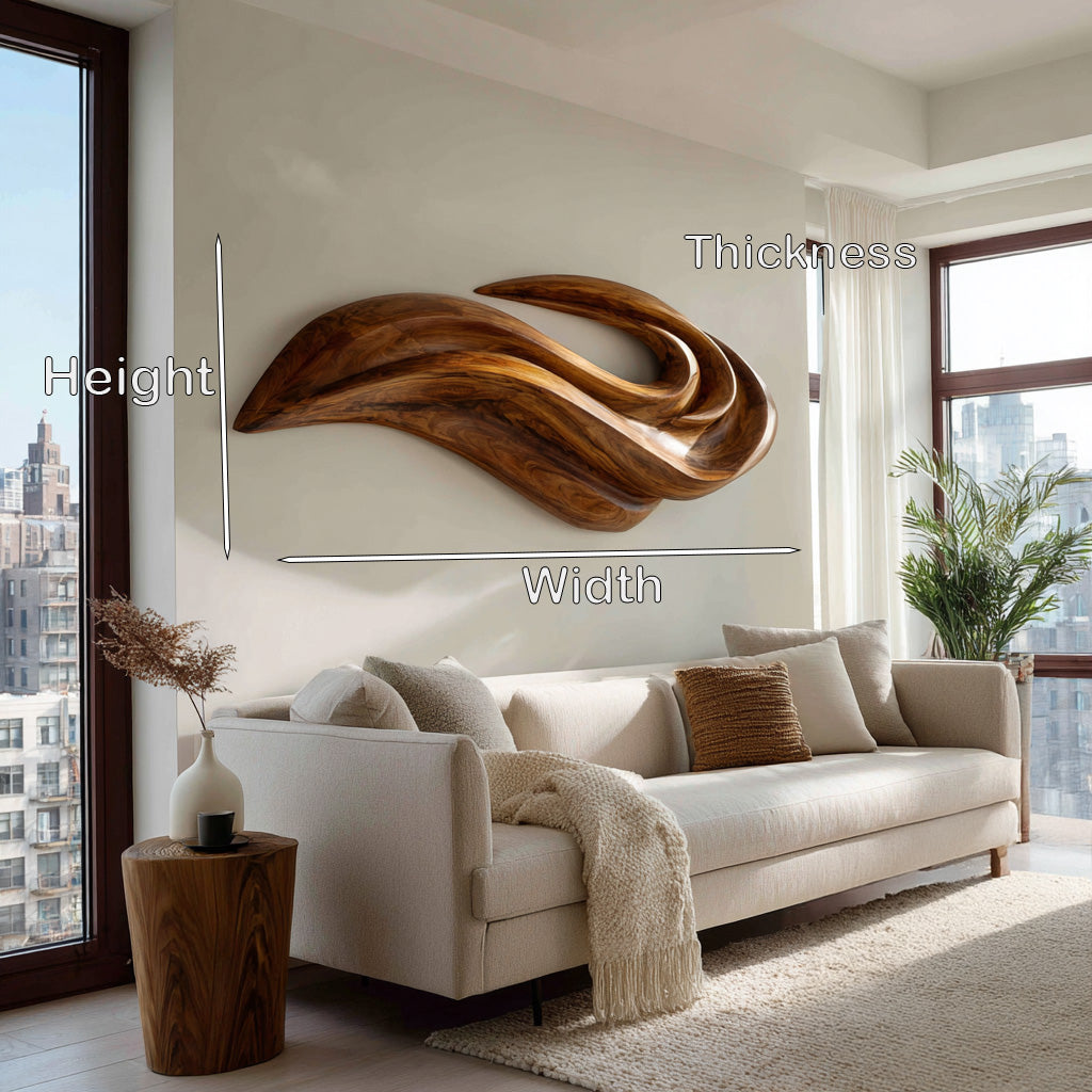 Modern Abstract Wall Art Design, solid wood, built to order, view 8