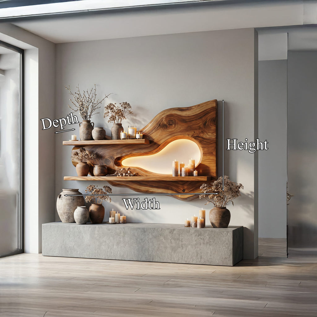 Organic Floating Decorative Wall Shelf