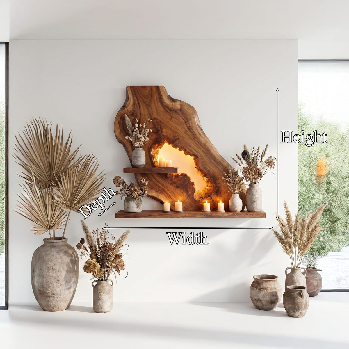 Sculptural Wave Wall Shelf