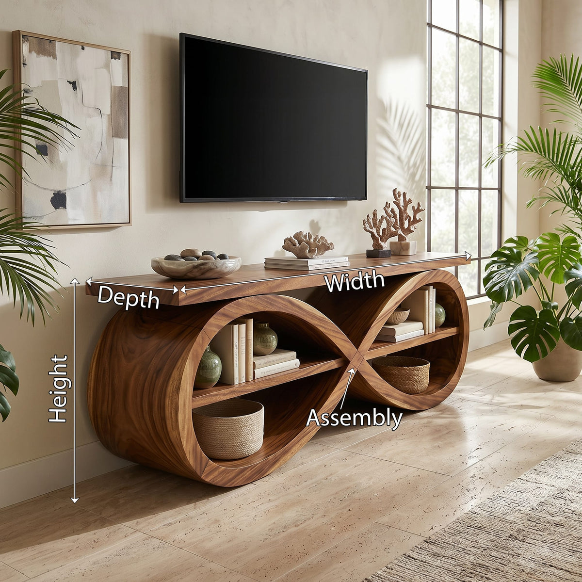 Designer Media Unit Contemporary Home Décor, solid wood, built to order