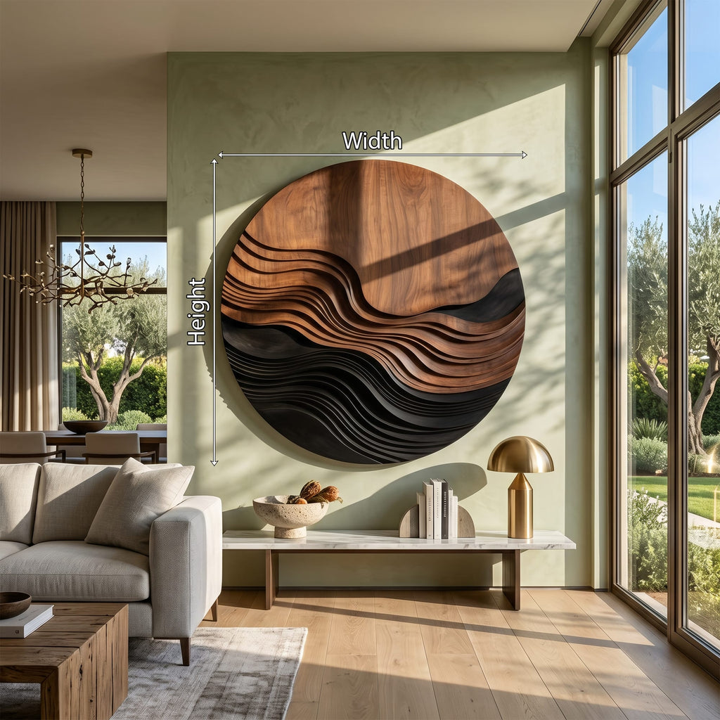 Contemporary Wave Pattern Wall Art, solid wood, built to order