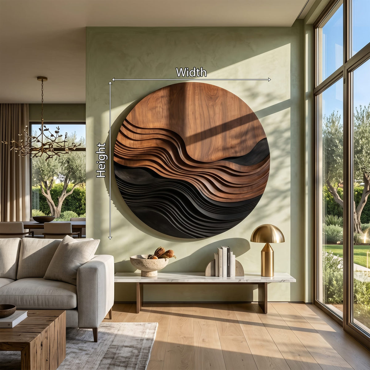 Contemporary Wave Pattern Wall Art, solid wood, built to order