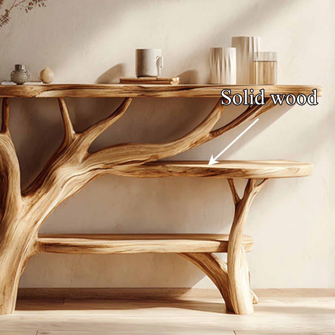 Sculptural Solid Branch Console Table