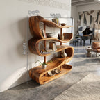 Artistic Display Shelf in Organic Form, solid wood, built to order