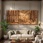 Illuminated Sunset Lake Wood Wall Art, solid wood, built to order