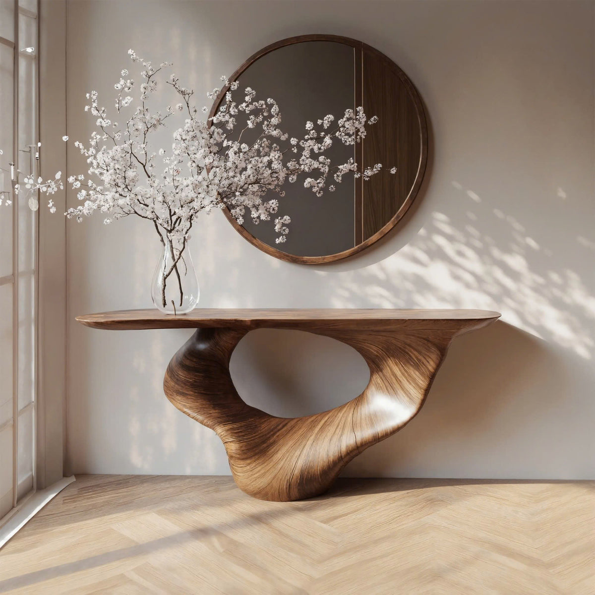 Console Table Art Solid Narrow, solid wood, built to order