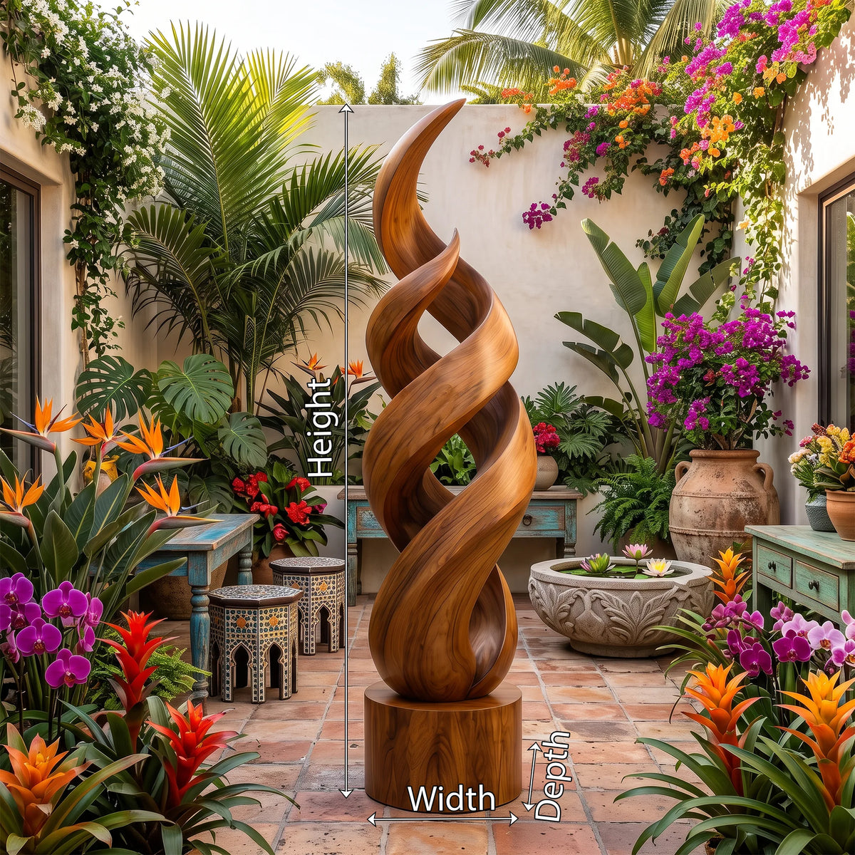 Abstract Sculpture, solid wood, built to order, view 8