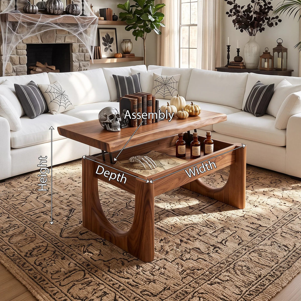 Farmhouse Lift Top Coffee Table Country Cottage, solid wood, built to order