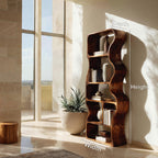 Organic Standing Shelf with Flowing Edges, solid wood, built to order, view 8