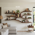 Sculptural Bookshelf, solid wood, built to order, view 8