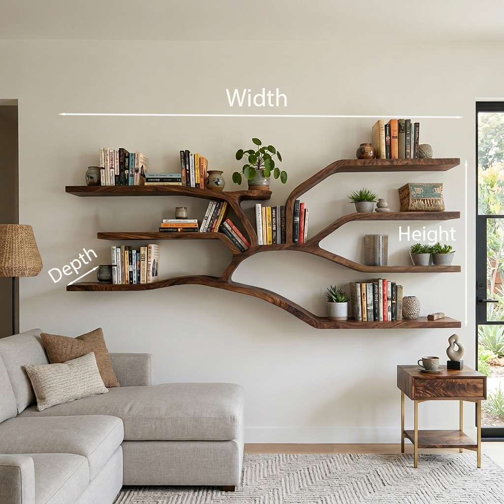 Sculptural Bookshelf, solid wood, built to order, view 8
