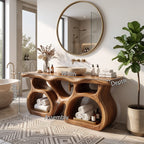 Mid Century Bathroom Sink Vanity Ensuite, solid wood, built to order