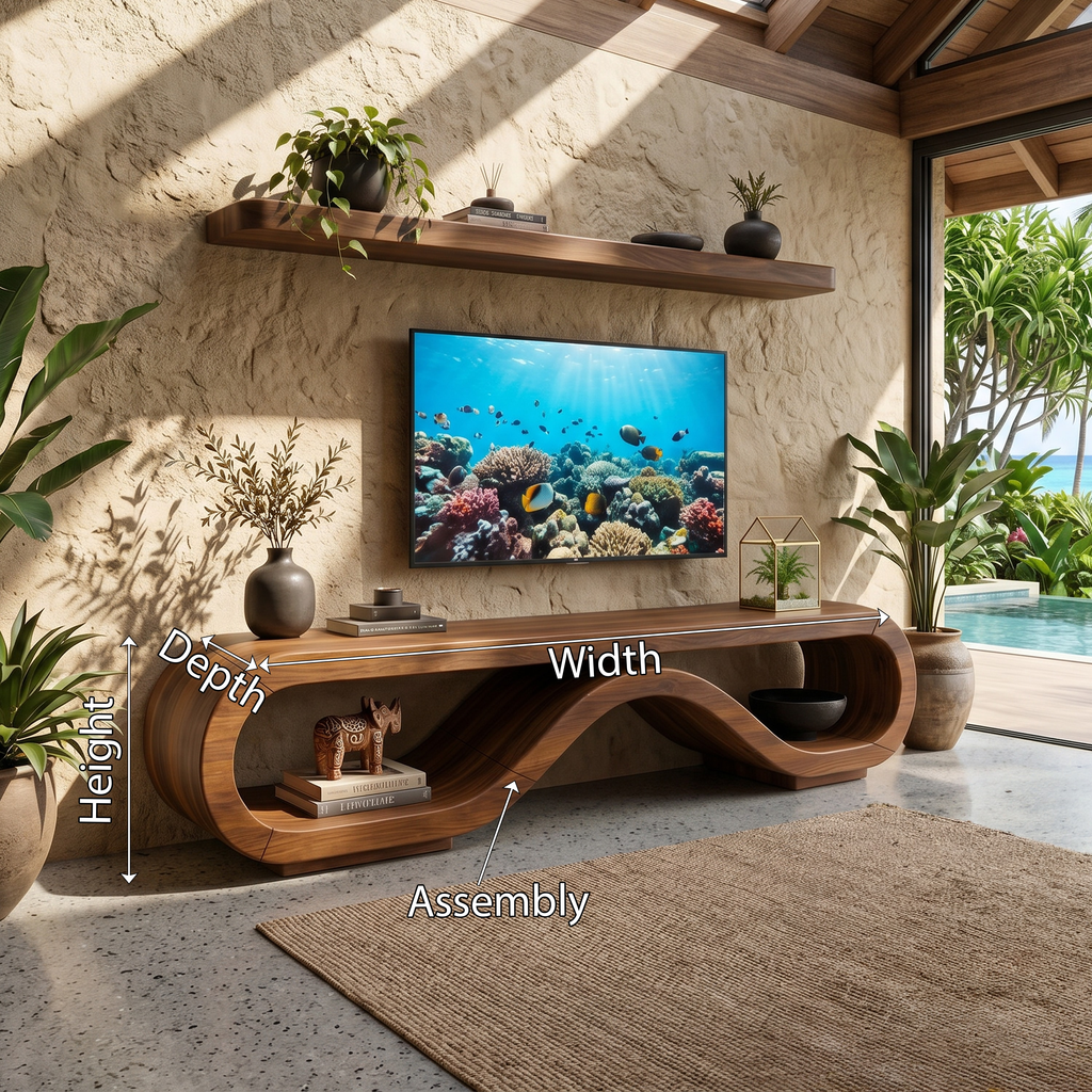 Organic Modern Media Cabinet, solid wood, built to order, view 8
