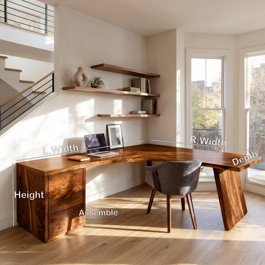 L-shaped Bright Desk