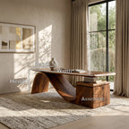 Organic Wooden Desk with Undulating Base, solid wood, built to order, view 8