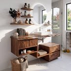 Mid Century Bathroom Vanity Modern Ensuite, solid wood, built to order