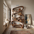 Contemporary Reading Shelf for Peaceful Reading Corner, solid wood, built to order