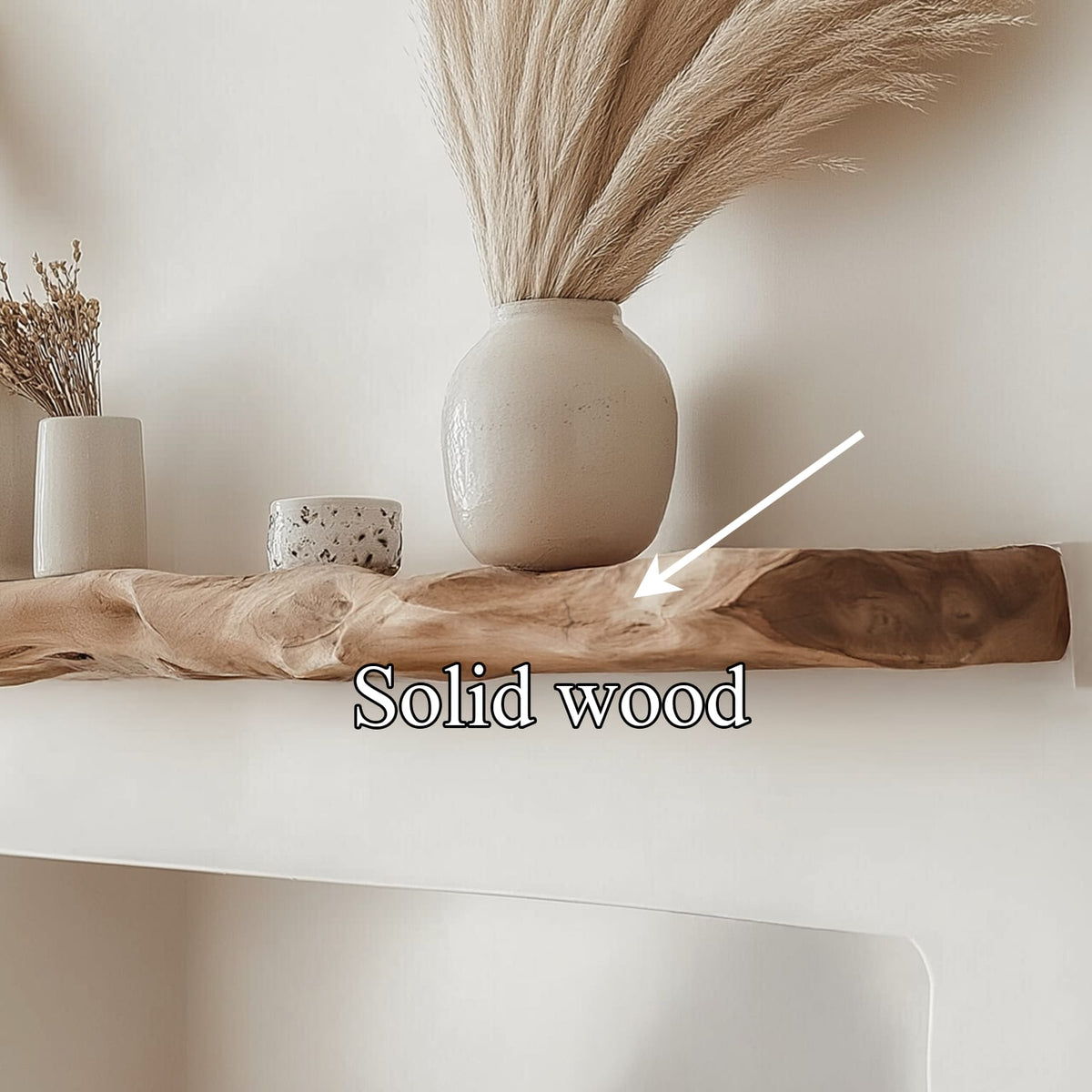 Live Edge Wood Floating Shelf, Boho, solid wood, built to order